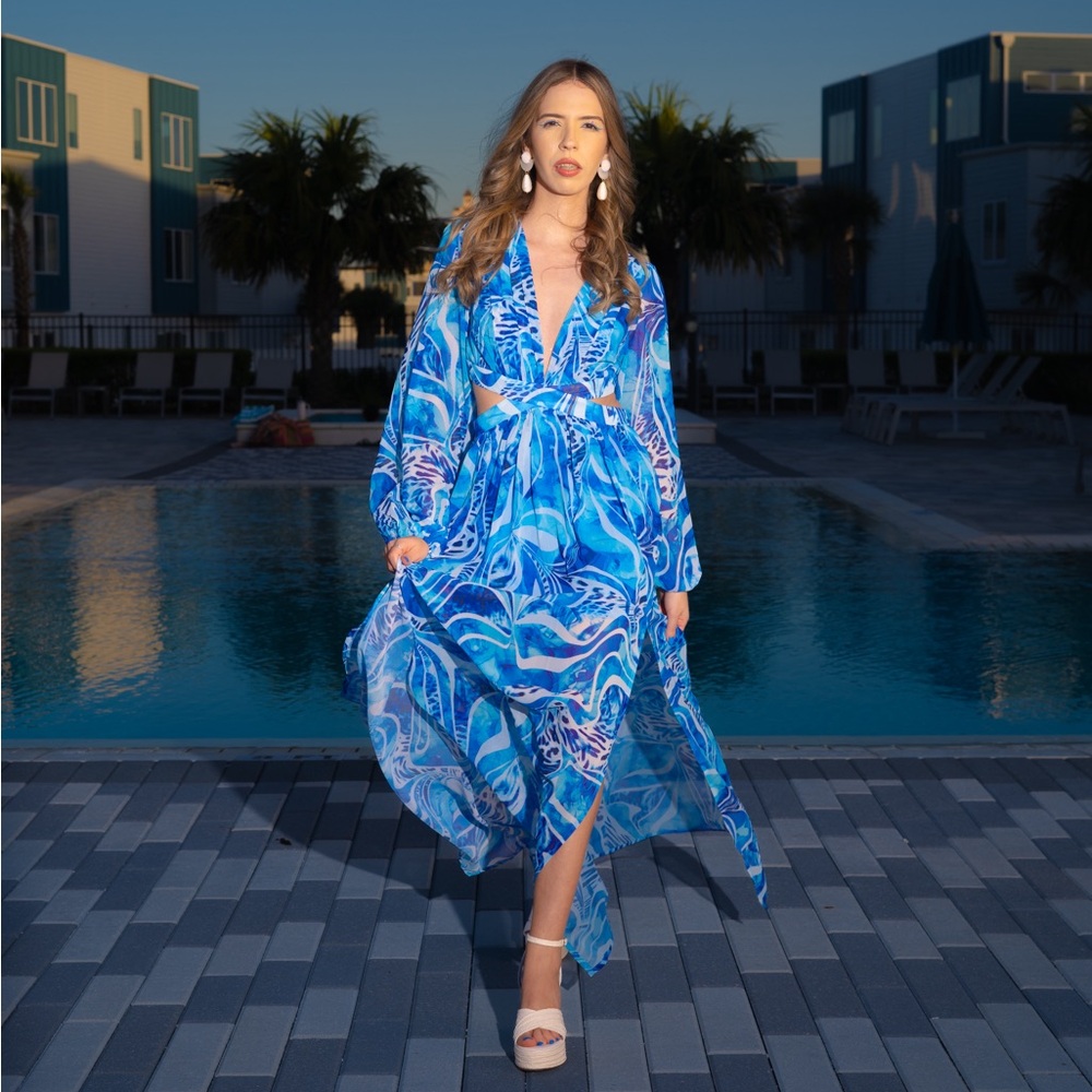 Blue patterned Women's Dress